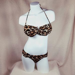 Victoria's Secret 2 Piece Leopard Print Bikini Size Medium